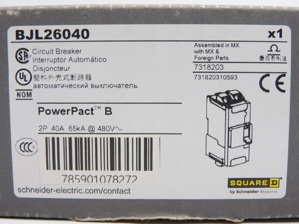 SQUARE D BJL26040 40A 480V NSMP