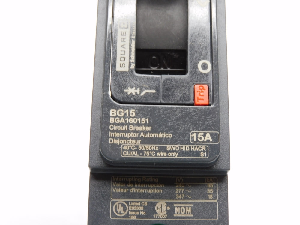 SQUARE D BGA160151 15A 277V NSMP