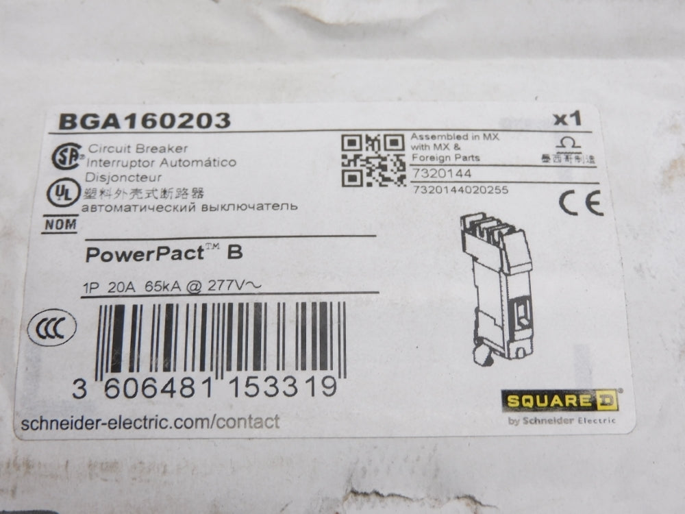SQUARE D BGA160203 277V 20A NSMP