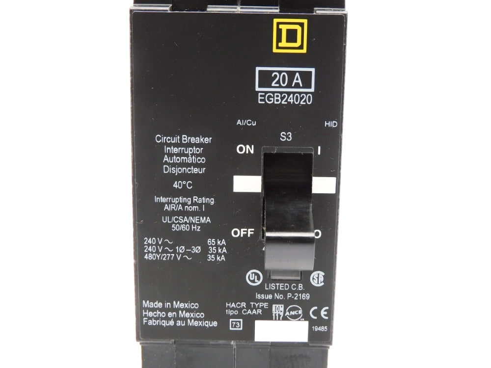 SQUARE D EGB24020 480/277V 20A NSMP