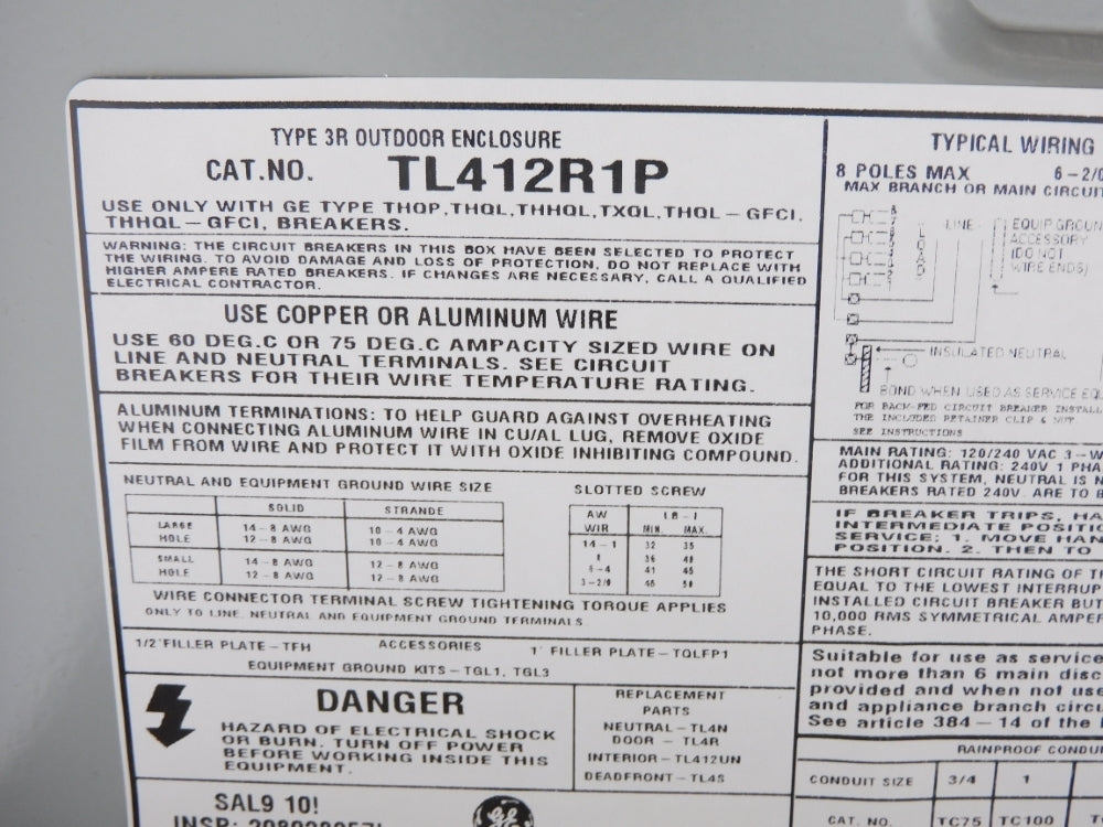 SQUARE D TL412R1P NSNP