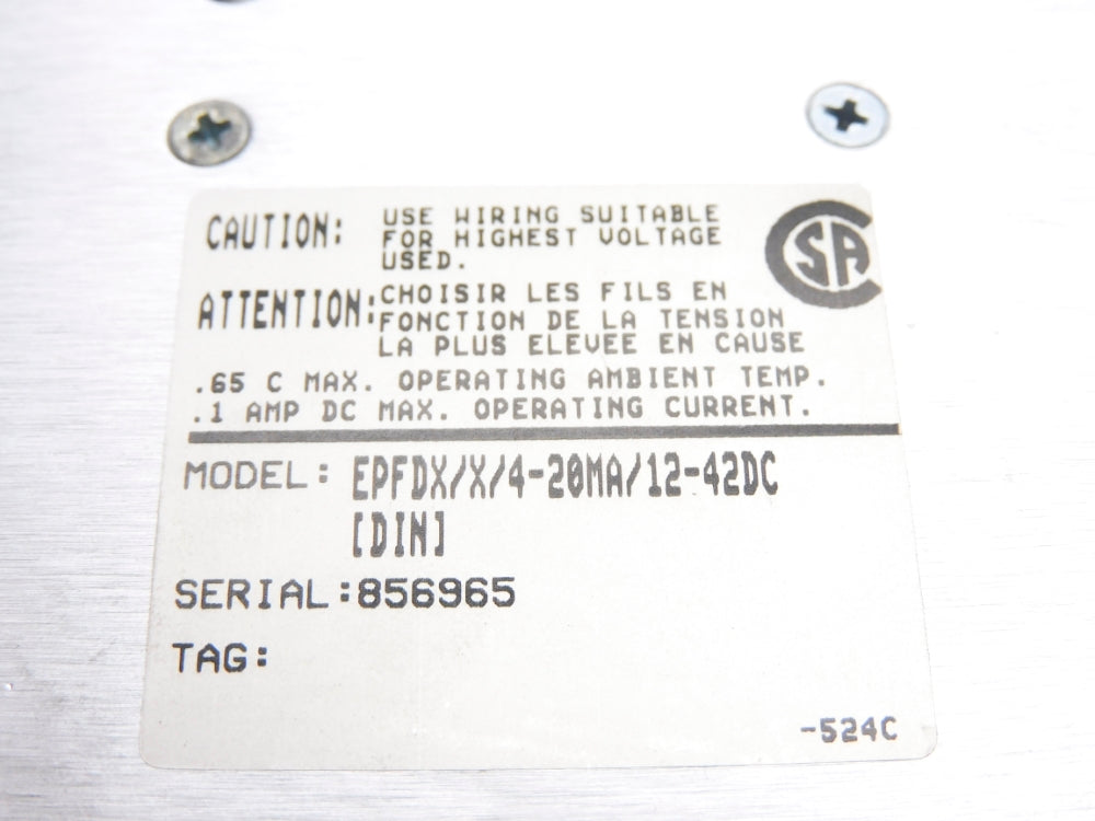 MOORE INDUSTRIES EPFDX/X/4-20MA/12-42DC[DIN] NSNP
