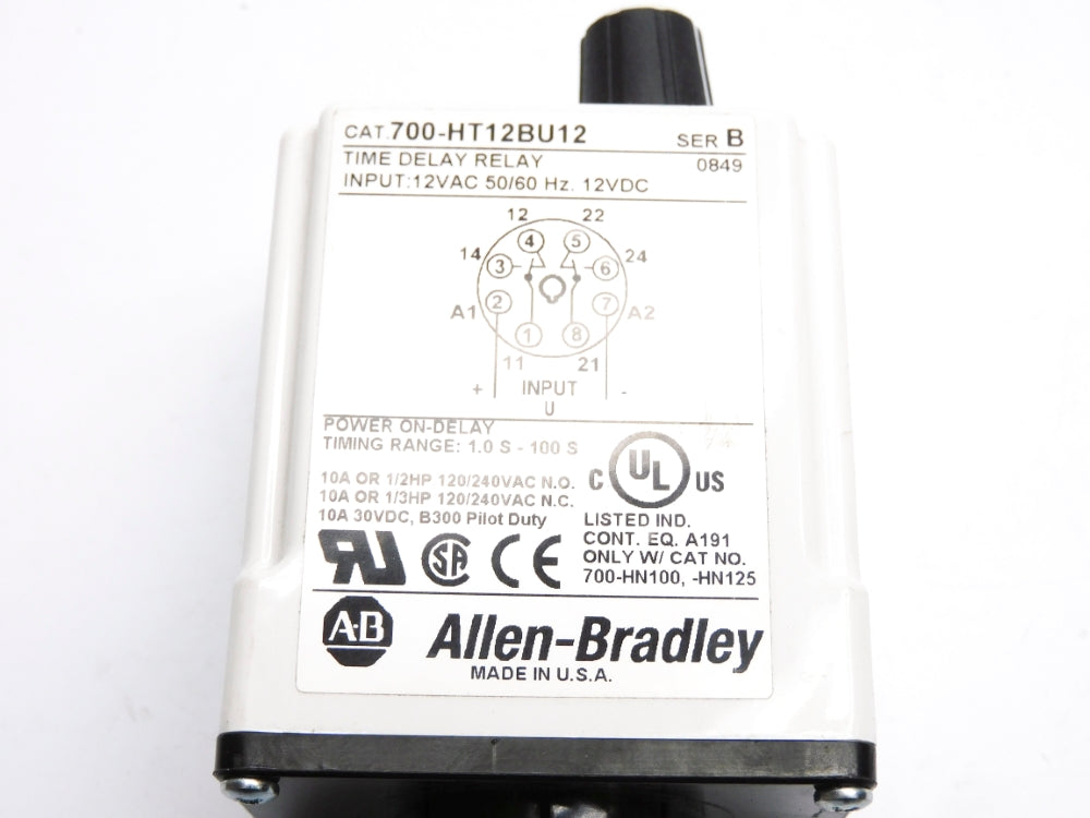 ALLEN BRADLEY 700-HT12BU12 SER. B 12VAC/DC 1.0S-100SEC. NSNP