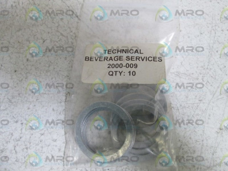 LOT OF 9 TECHNICAL BEVERAGE SERVICES 2000-009 * NEW IN BAG *