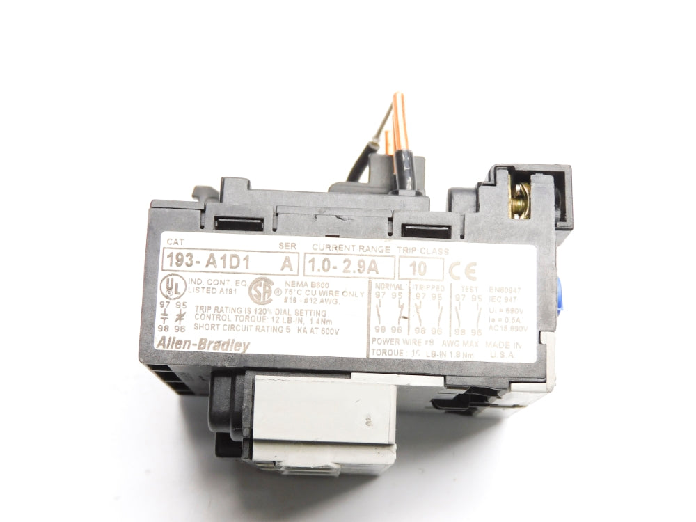 ALLEN BRADLEY 193-A1D1 SER. A 690V 1.0-2.9A UNMP