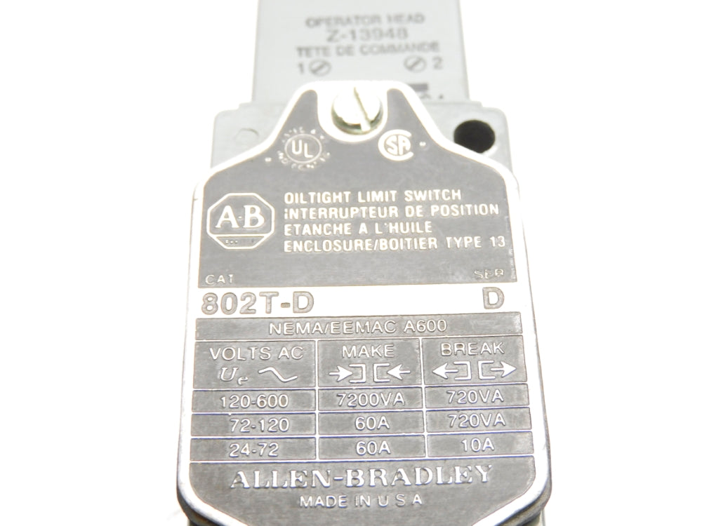 ALLEN BRADLEY 802T-D SER. D UNMP