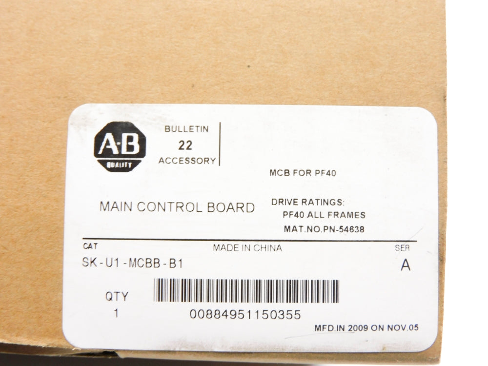 ALLEN BRADLEY SK-U1-MCBB-B1 SER. A (BR/WH) NSMP