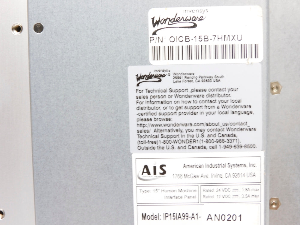 WONDERWARE OICB-15B-7HMXU IP15IA99-A1 -AN0201 NSMP