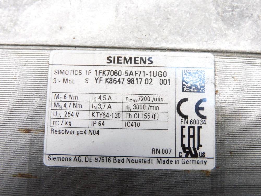 SIEMENS 1FK7060-5AF71-1UG0 NSNP