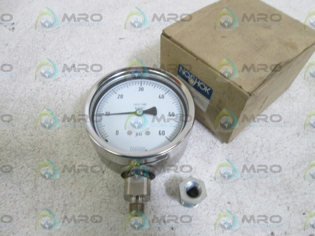 NOSHOK 4" GAUGE 1/4" BOTTOM CONN. 40.400.60 PSI *NEW IN BOX*