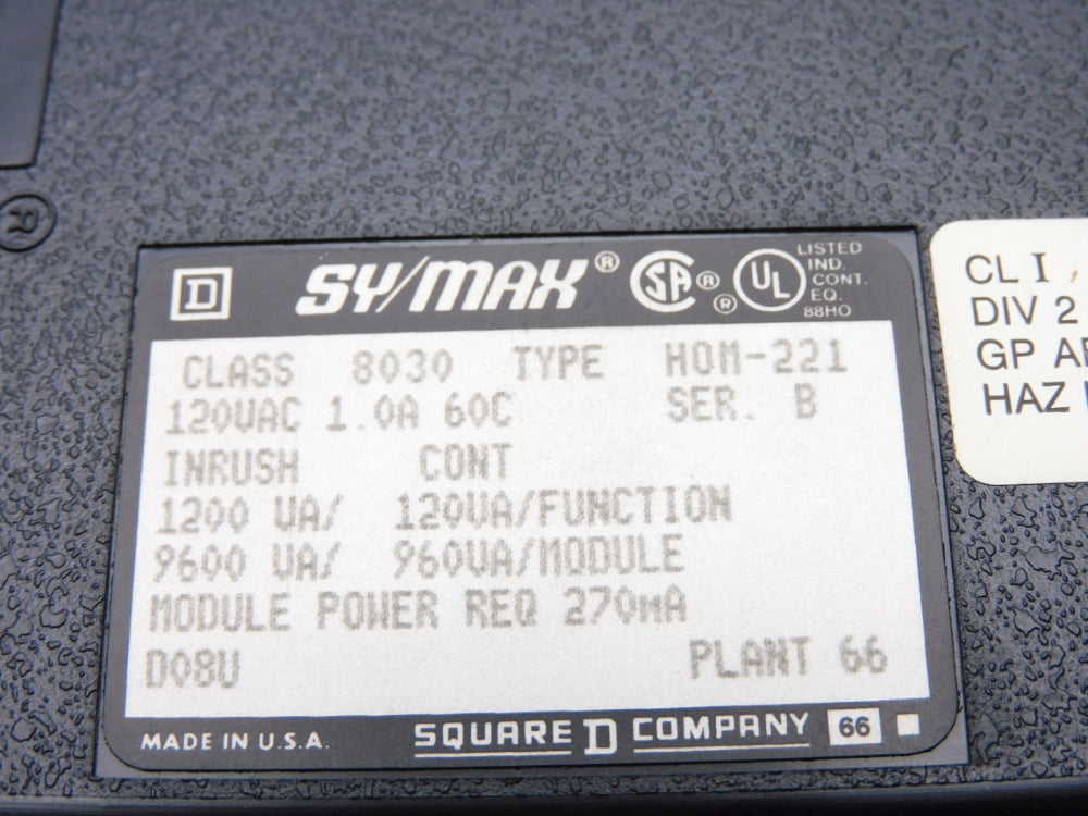 SQUARE D 8030HOM221 SER. B UNMP