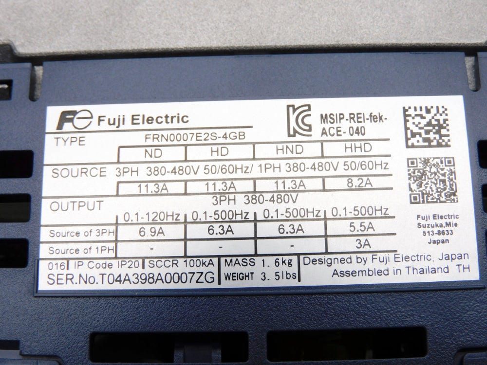 FUJI ELECTRIC FRN0007E2S-4GB NSMP