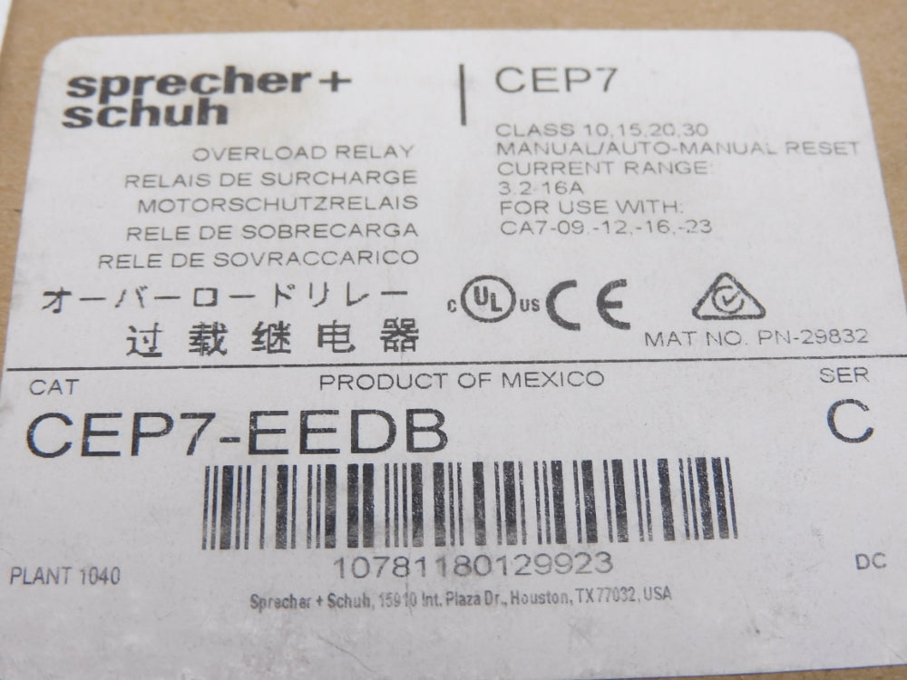 SPRECHER+SCHUH CEP7-EEDB SER. C 3.2-16A NSMP