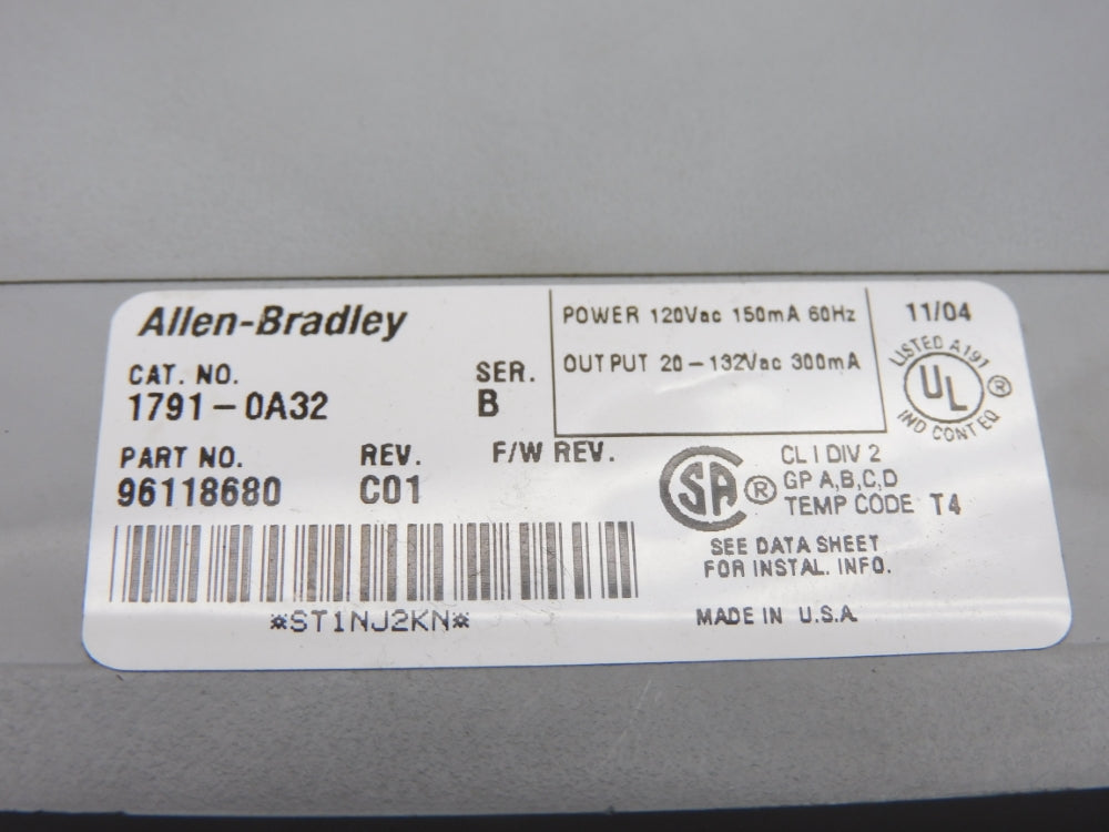 ALLEN BRADLEY 1791-OA32 SER. B UNMP