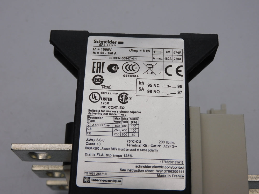 SCHNEIDER ELECTRIC LR9D5369 1000V 90-150A NSMP