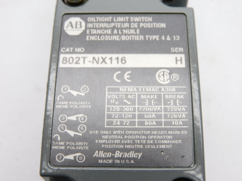ALLEN BRADLEY 802T-NX116 SER. H NSNP