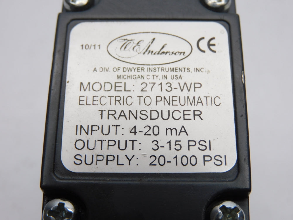 W.E. ANDERSON 2713-WP 3-15PSI UNMP