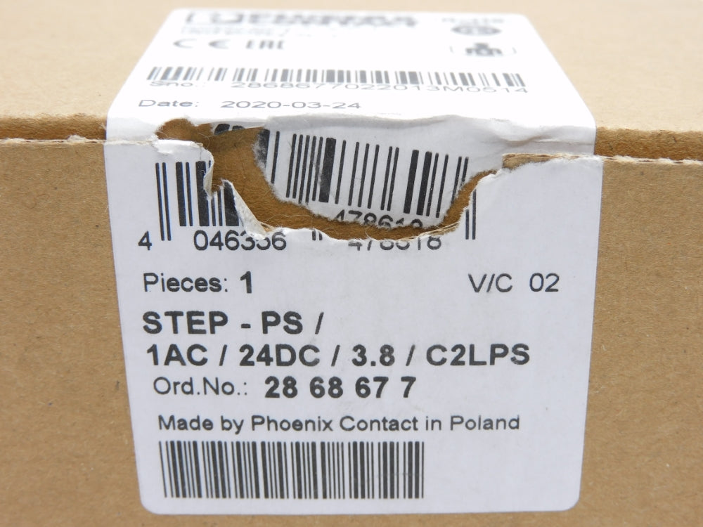 PHOENIX CONTACT STEP-PS/1AC/24DC/3.8/C2LPS 2868677 NSMP