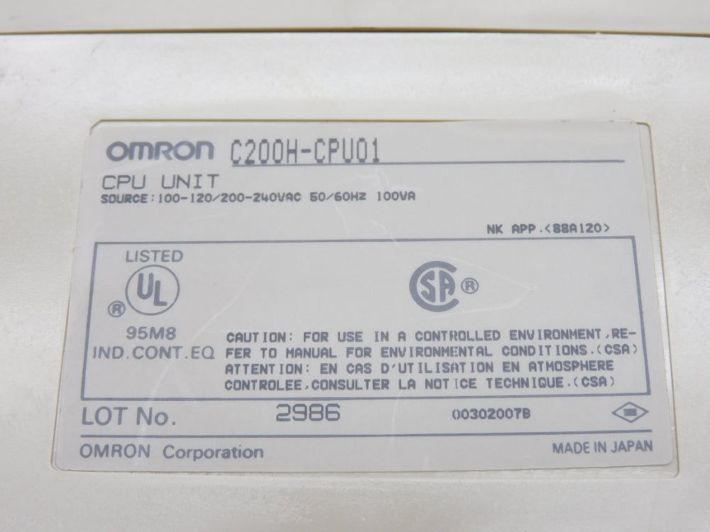 OMRON C200H-CPU01 UNMP