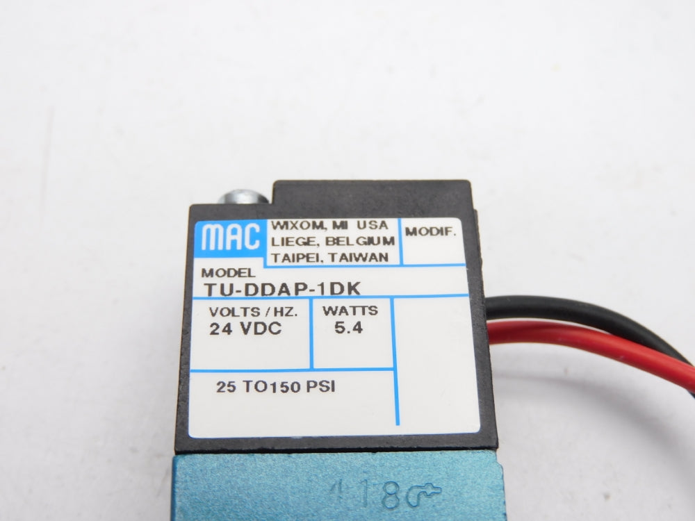 MAC TU-DDAP-1DK 24VDC 25-150PSI NSMP