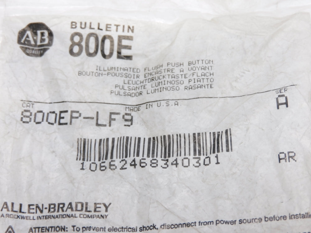 ALLEN BRADLEY 800EP-LF9 SER. A (WH) NSMP