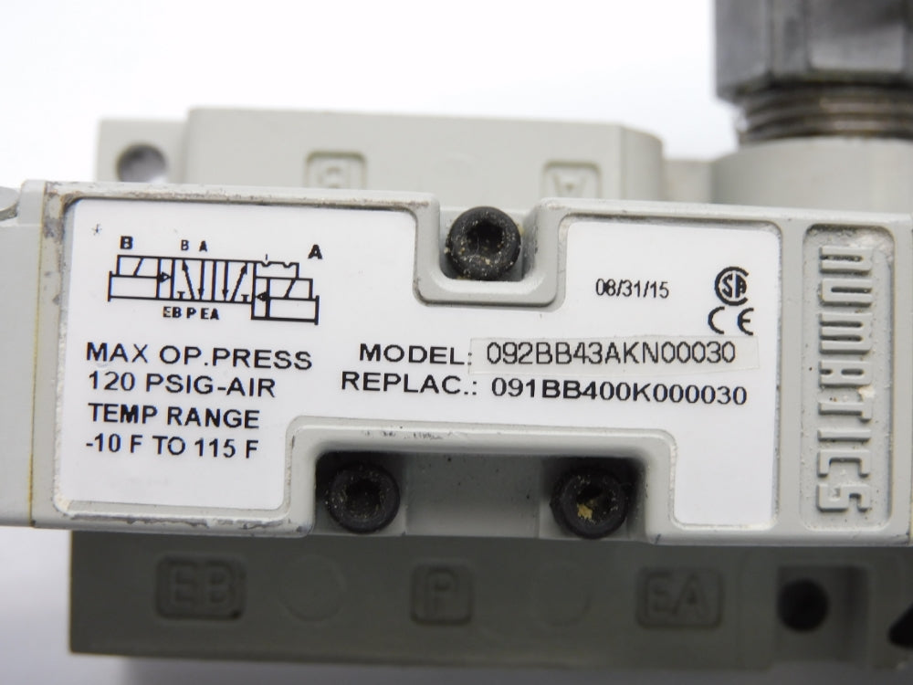 NUMATICS 092BB43AKN00030 120PSIG UNMP