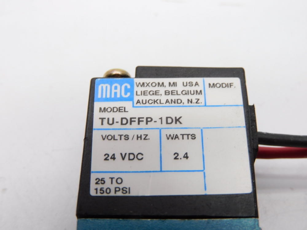 MAC TU-DFFP-1DK 24VDC 25-150PSI UNMP