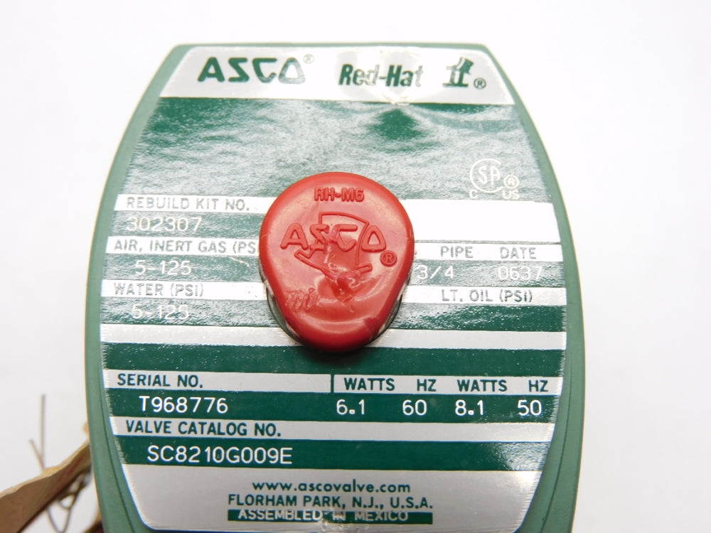 ASCO SC8210G009E 110/120V 5-125PSI 3/4" NSMP