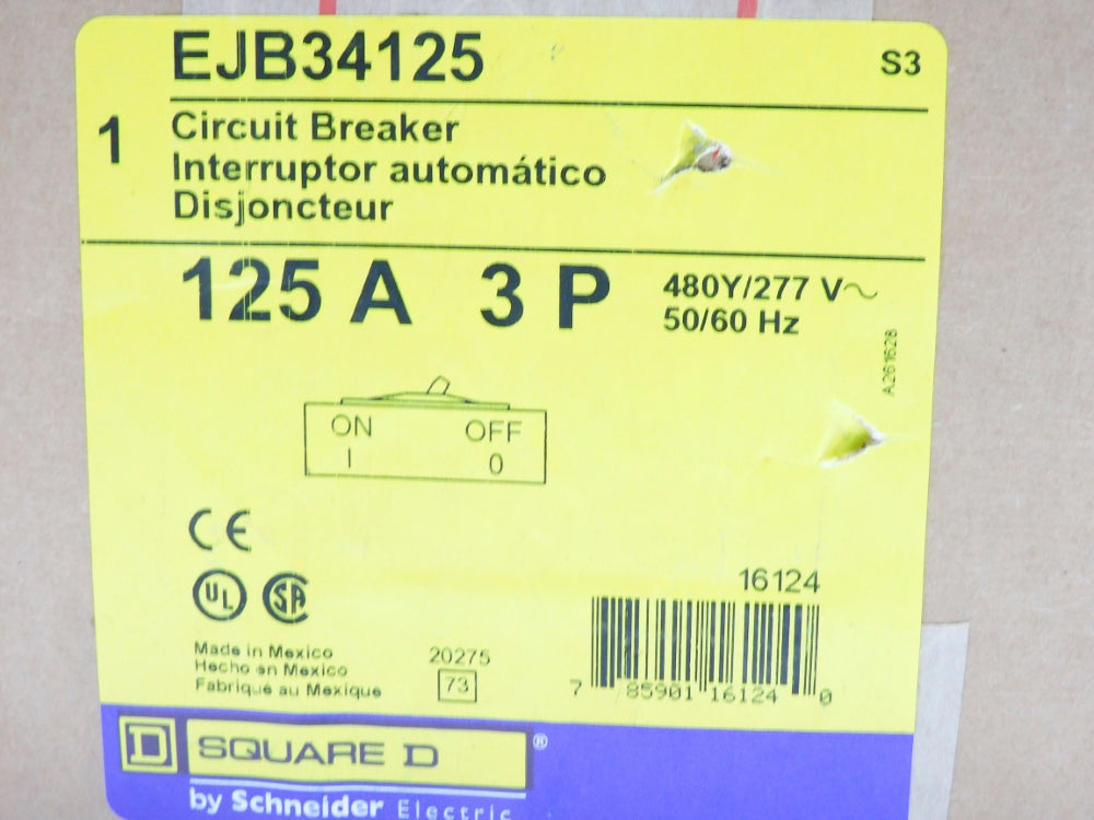 SQUARE D EJB34125 277V 125A NSFS