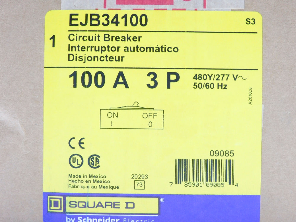 SQUARE D EJB34100 277V 100A NSFS