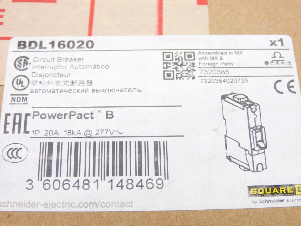 SQUARE D BDL16020 20A 277V NSFS