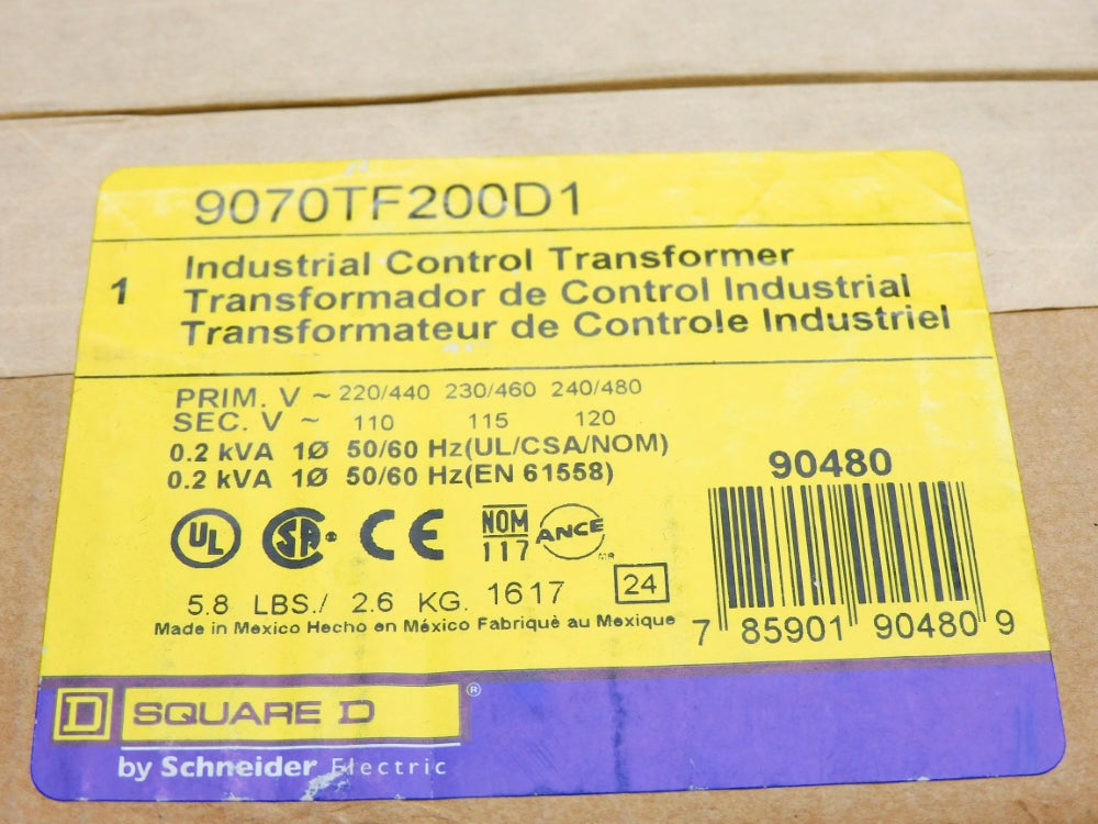 SQUARE D 9070TF200D1 0.2KVA NSFS