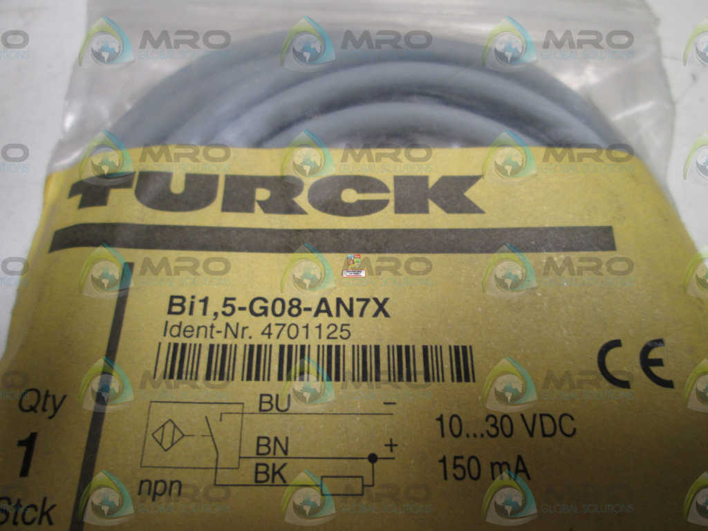 TURCK INDUCTIVE PROC SENSOR Bi1,5-G08-AN7X *NEW IN FACTORY BAG*