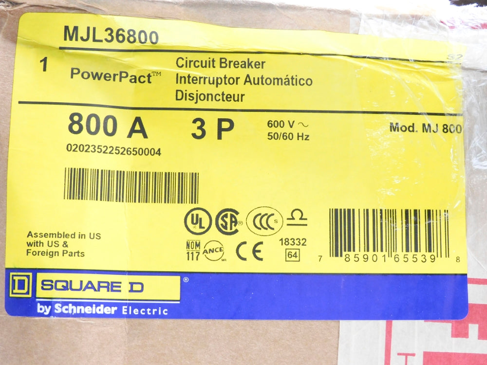 SQUARE D MJL36800 800A 600V NSMP
