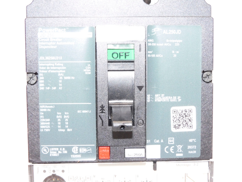 SQUARE D JDL36250U31X 250A 600V NSMP