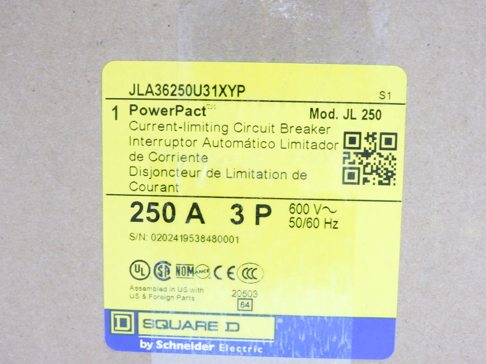 SQUARE D JLA36250U31XYP 250A 600V NSMP