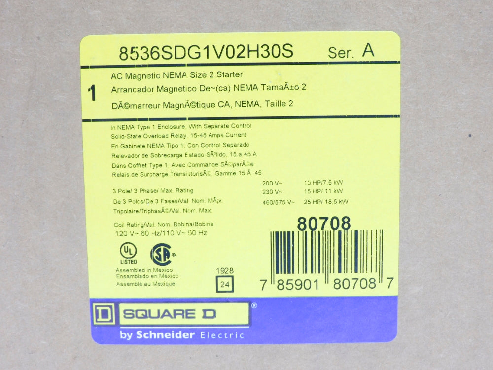 SQUARE D 8536SDG1V02H30S SER. A NSMP
