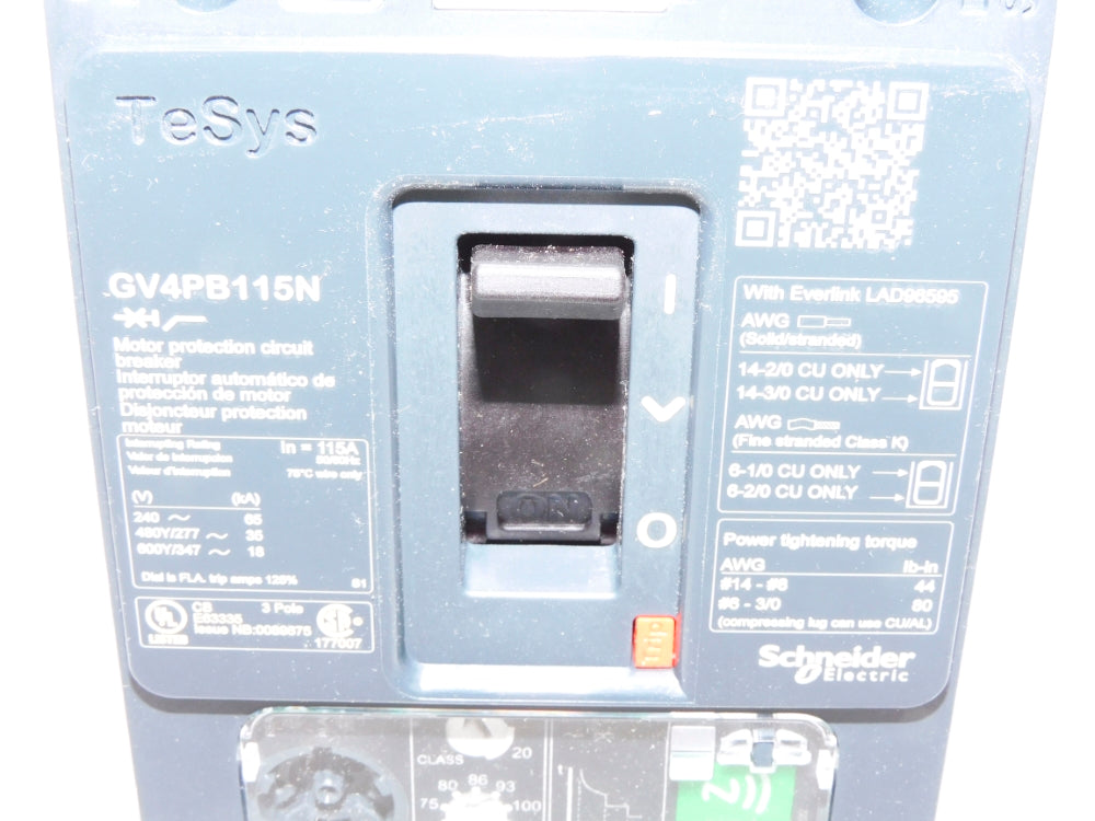 SCHNEIDER ELECTRIC GV4PB115N 277V 65-115A NSMP