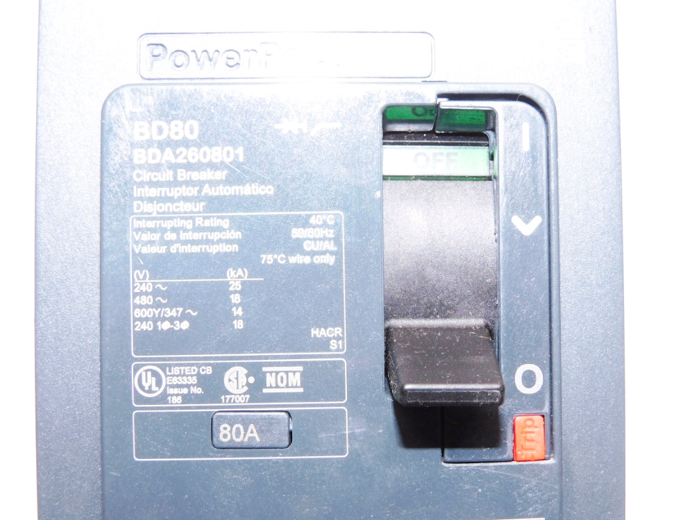 SQUARE D BDA260801 80A 280V NSMP
