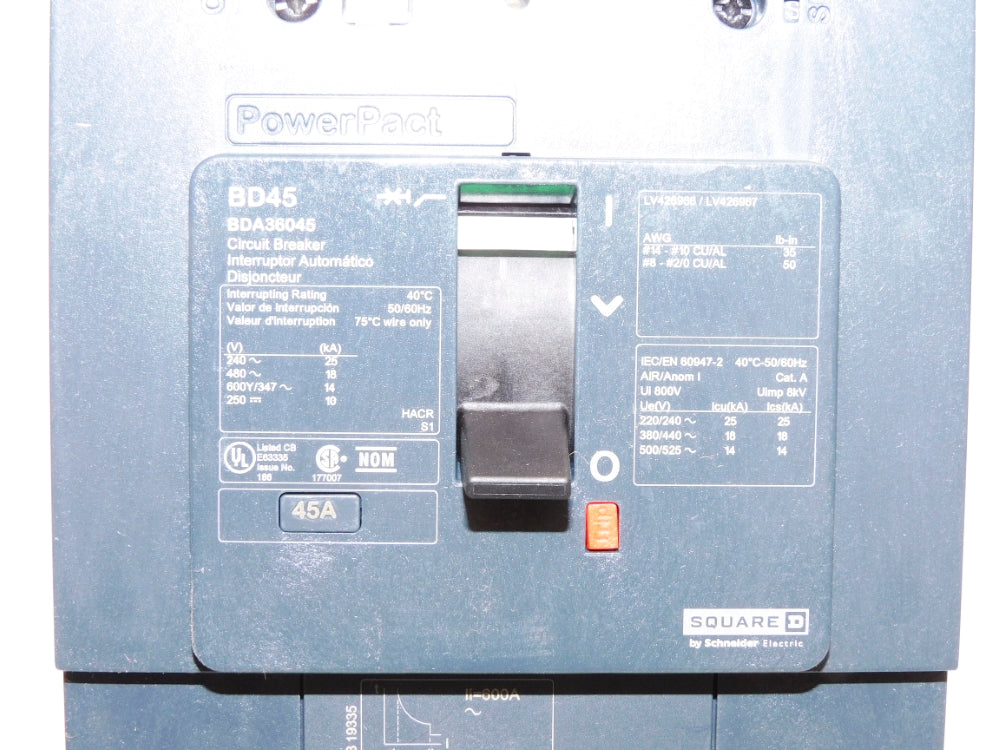 SQUARE D BDA36045 480V 45A NSMP