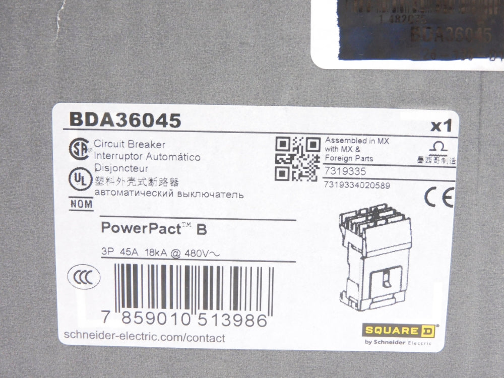 SQUARE D BDA36045 480V 45A NSMP