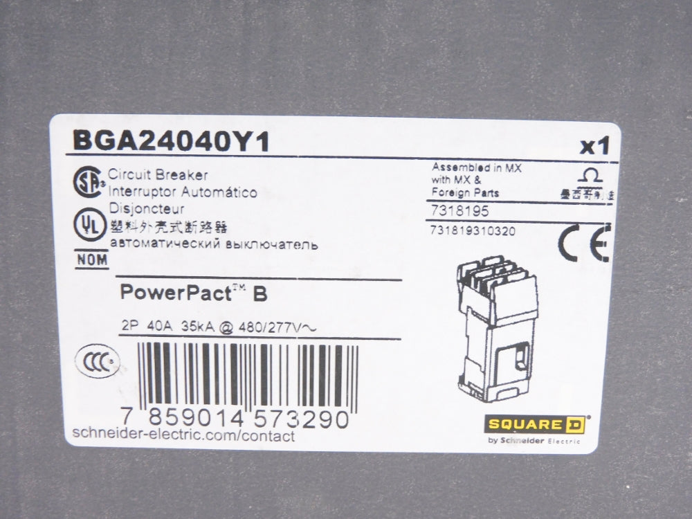 SQUARE D BGA24040Y1 40A 480/277V NSMP