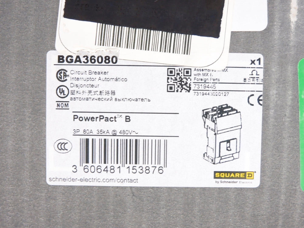 SQUARE D BGA36080 80A 480V NSMP