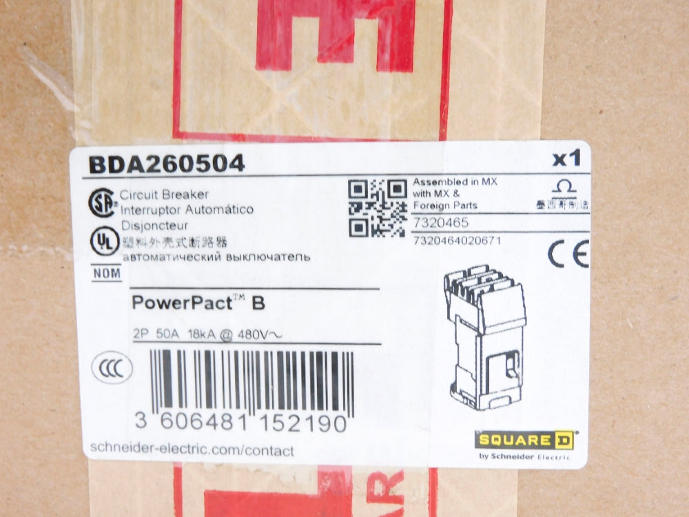 SQUARE D BDA260504 50A 480V NSMP