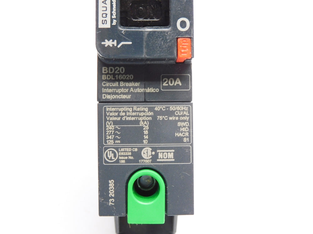 SQUARE D BDL16020 277V 20A  NSMP