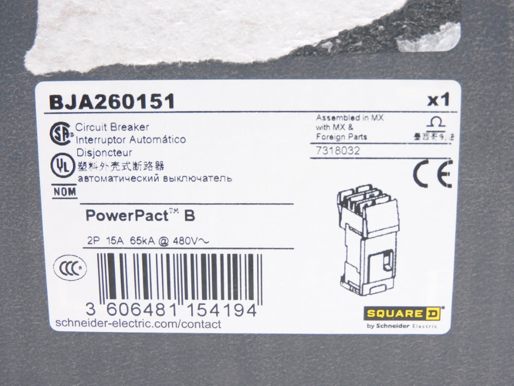 SQUARE D BJA260151 15A 480V NSMP