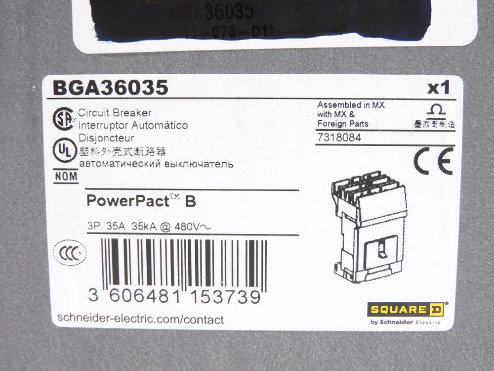 SQUARE D BGA36035 35A 480V NSMP