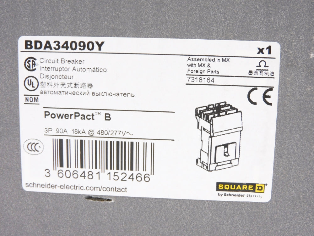 SQUARE D BDA34090Y 90A 480/277V NSMP