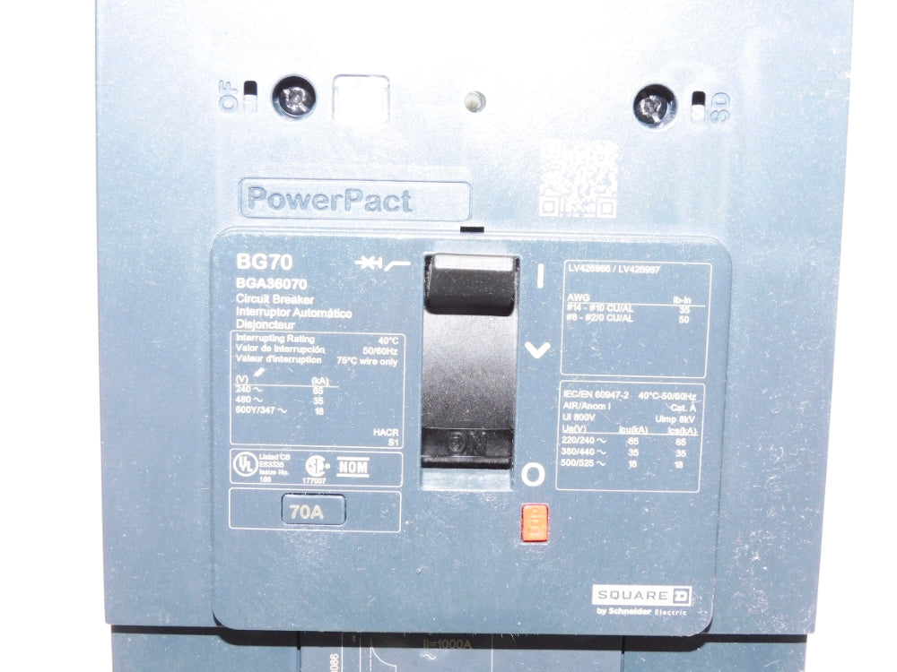 SQUARE D BGA36070 70A 480V NSMP