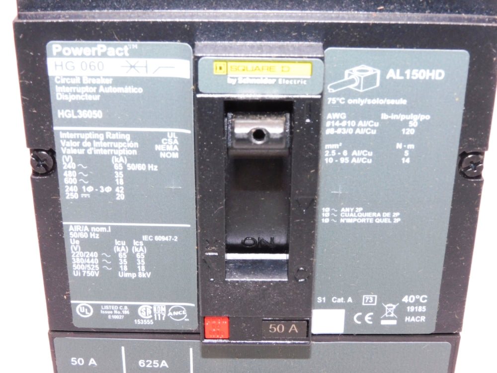 SQUARE D HGL36050 600V 50A NSMP